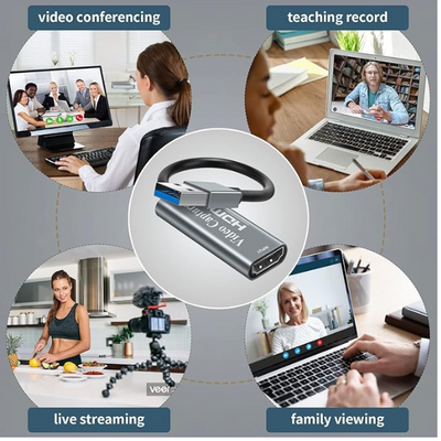4K HDMI to USB Video Capture Card – Full HD 1080p Game Streaming & Recording Device