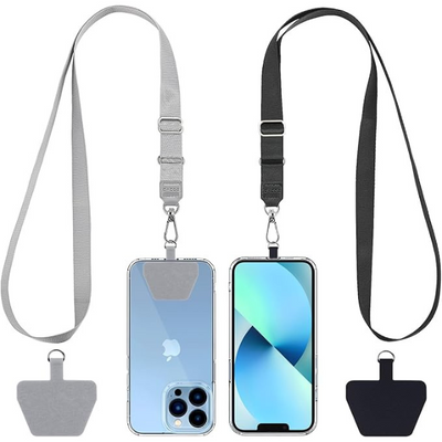 Universal Phone Lanyard, 2 Pack Adjustable Neck Strap with Durable Patches for Smartphones