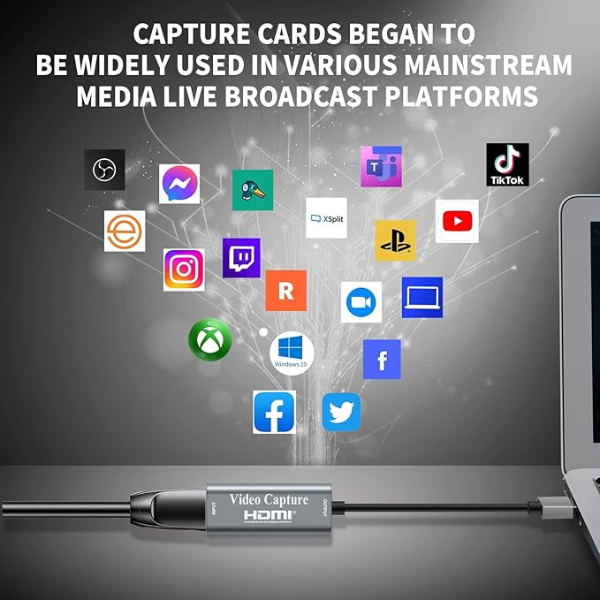 4K HDMI to USB Video Capture Card – Full HD 1080p Game Streaming & Recording Device
