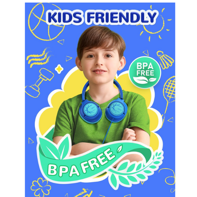 Kids Headphones Wired Over Ear with 85dB Safe Volume Limit, Foldable Stereo Headset