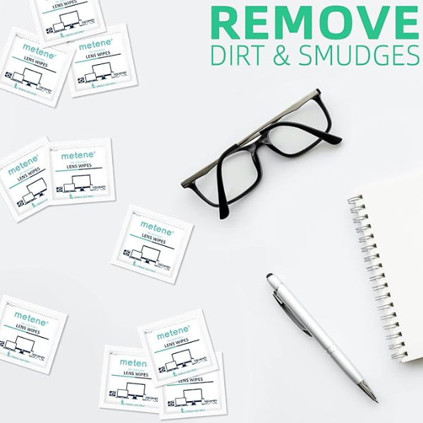 Lens Cleaning Wipes 300 Pack – Pre-Moistened Individually Wrapped Eyeglass & Screen Cleaner