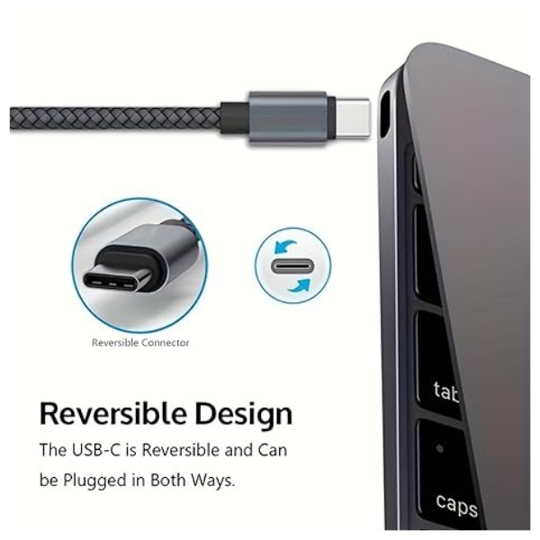 USB C Charger Cable 2m Fast Charging Braided USB A to USB C for Phone, Tablet & More