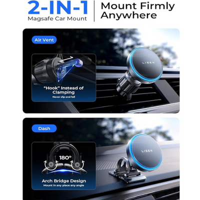 MagSafe Car Mount Charger 15W Fast Charging Phone Holder for iPhone 16 15 14 13 12