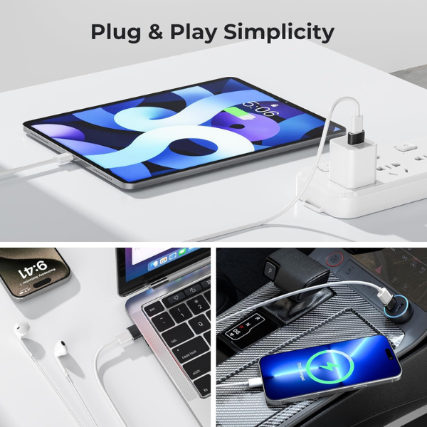 USB-A to USB-C Adapter 3 Pack, Type C Female to USB Male Converter for iPhone & Samsung