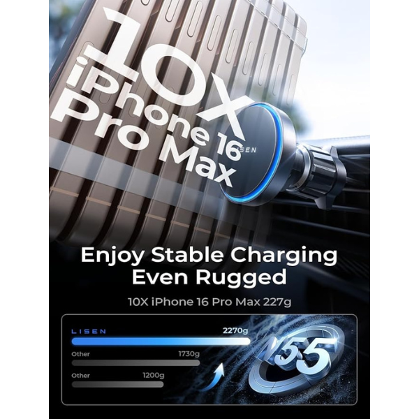 MagSafe Car Mount Charger 15W Fast Charging Phone Holder for iPhone 16 15 14 13 12