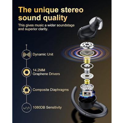 Wireless Earbuds Bluetooth 5.3 Headphones with ENC Mic, 40H Playtime, LED Display, IP7