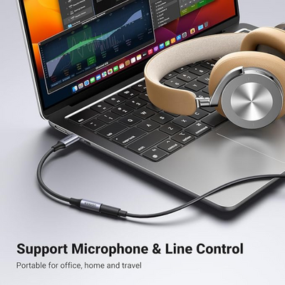 USB C to 3.5mm Headphone Jack Adapter Hi-Fi Stereo Audio Aux DAC for Phone, Tablet, Laptop