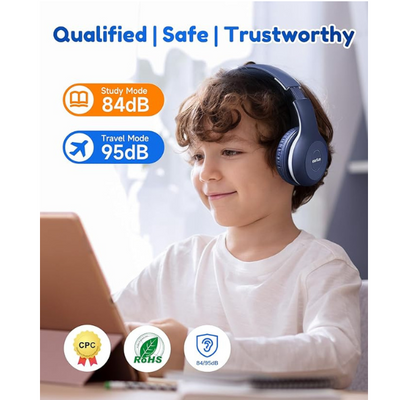 Kids Wireless Headphones Bluetooth 5.4 with Mic, 85/94dB Limit, 40H Playtime