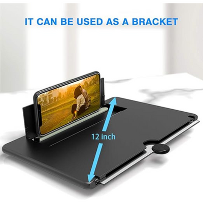 12" Foldable Phone Screen Magnifier HD Projector Stand for Movies, Gaming & Travel