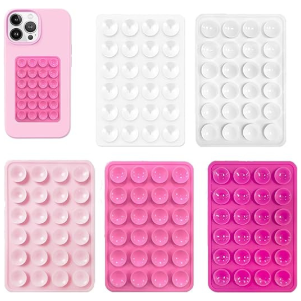 5PCS Silicone Suction Phone Holder Mount – Sticky Wall Phone Grip for Hands-Free Use
