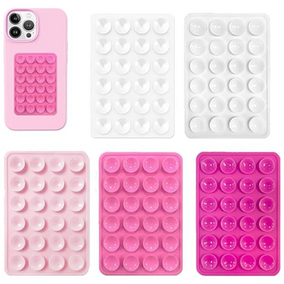 5PCS Silicone Suction Phone Holder Mount – Sticky Wall Phone Grip for Hands-Free Use