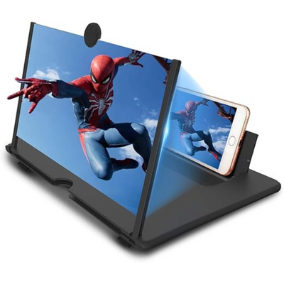 12" Foldable Phone Screen Magnifier HD Projector Stand for Movies, Gaming & Travel