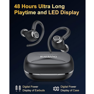 Wireless Earbuds Bluetooth 5.3 Headphones with ENC Mic, 40H Playtime, LED Display, IP7