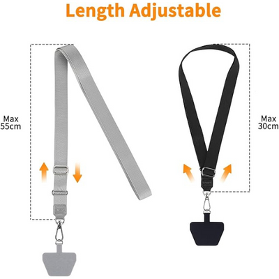 Universal Phone Lanyard, 2 Pack Adjustable Neck Strap with Durable Patches for Smartphones