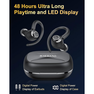 Wireless Earbuds Bluetooth 5.3 Headphones with ENC Mic, 40H Playtime, LED Display, IP7