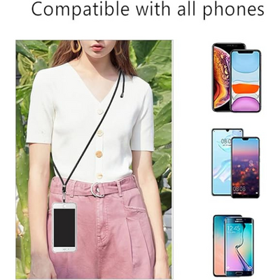 Crossbody Phone Lanyard Strap with Patch – Adjustable Nylon Neck Strap for Smartphones