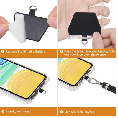 Crossbody Phone Lanyard Strap with Patch – Adjustable Nylon Neck Strap for Smartphones