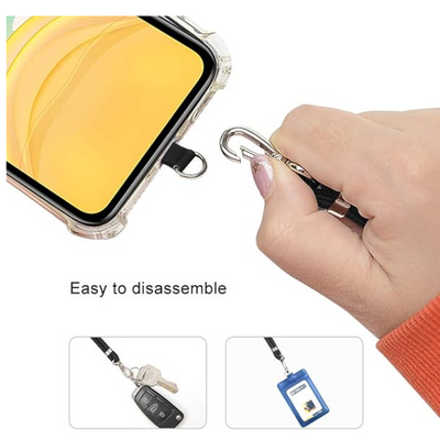 Crossbody Phone Lanyard Strap with Patch – Adjustable Nylon Neck Strap for Smartphones