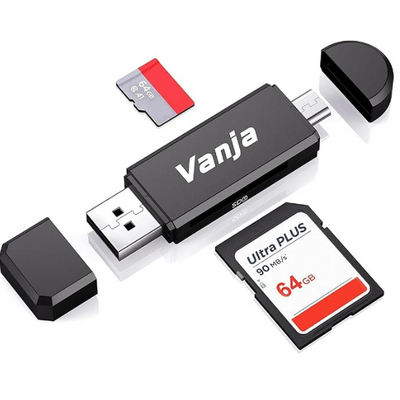 Micro USB & USB SD Card Reader OTG Adapter for SD, SDHC, SDXC, MMC, Micro SD