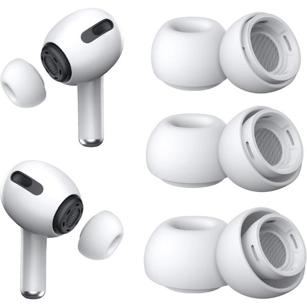 3 Pairs Replacement Ear Tips for AirPods Pro 1 & 2 with Noise Reduction and Case