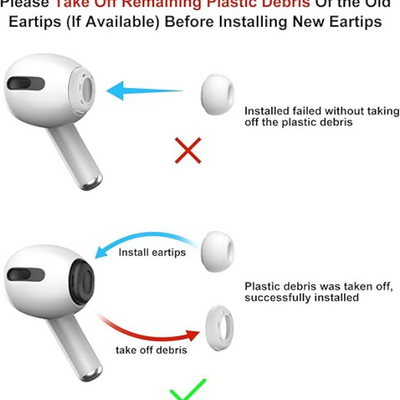 3 Pairs Replacement Ear Tips for AirPods Pro 1 & 2 with Noise Reduction and Case