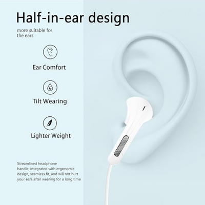 2 Pack USB C Headphones In Ear Wired Earbuds with Mic & Volume Control for iPhone Samsung