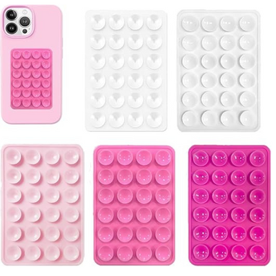 5PCS Silicone Suction Phone Holder Mount, Non-Slip Sticky Pad for Walls, Tiles & Glass