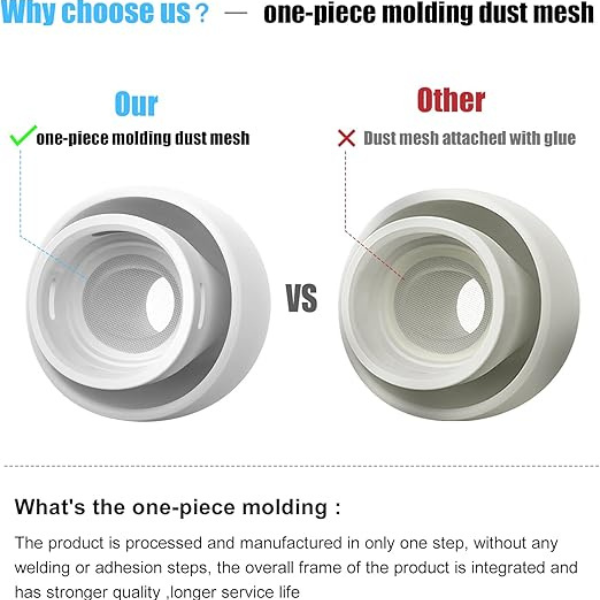 3 Pairs Replacement Ear Tips for AirPods Pro 1 & 2 with Noise Reduction and Case