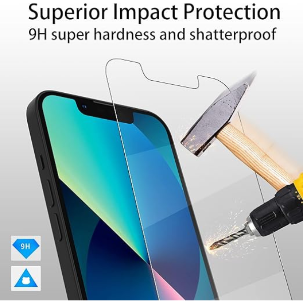 4-Pack Tempered Glass Screen Protector for iPhone 16e/14/13/13 Pro, Anti-Scratch