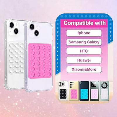 5PCS Silicone Suction Phone Holder Mount, Non-Slip Sticky Pad for Walls, Tiles & Glass