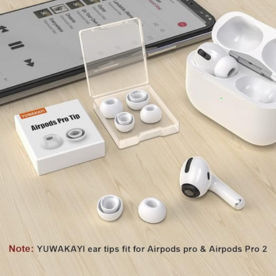 3 Pairs Replacement Ear Tips for AirPods Pro 1 & 2 with Noise Reduction and Case