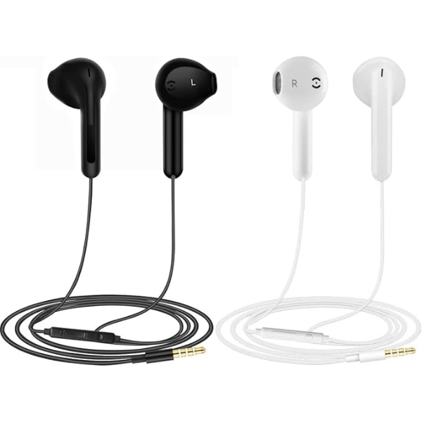 2 Pack Wired Earphones with Microphone, In-Ear Headphones Noise Isolating Earbuds 3.5mm
