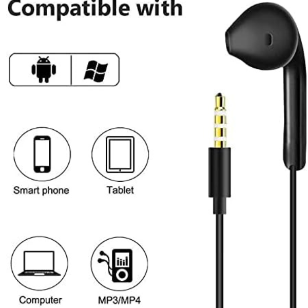 2 Pack Wired Earphones with Microphone, In-Ear Headphones Noise Isolating Earbuds 3.5mm