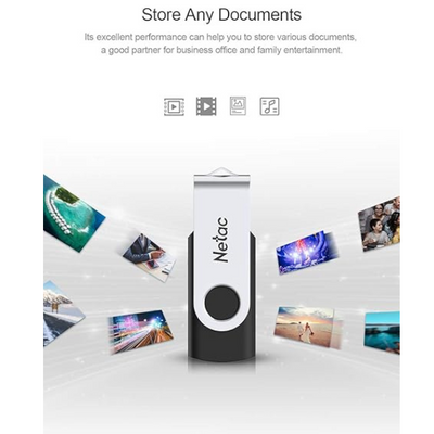 64GB USB 2.0 Flash Drive, Swivel Memory Stick with LED Light for Data Storage
