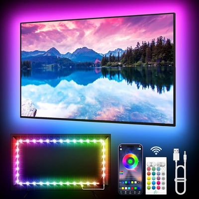 TV LED Lights Strip 3m RGB Backlight with Remote, Music Sync & App Control
