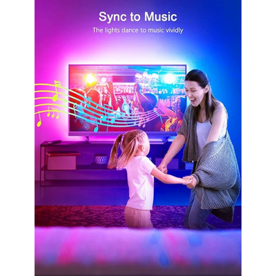 TV LED Lights Strip 3m RGB Backlight with Remote, Music Sync & App Control