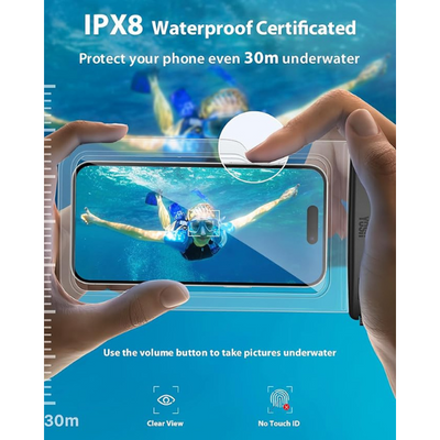 Waterproof Phone Pouch 2 Pack IPX8 Case for iPhone Samsung Google Pixel Up to 7"