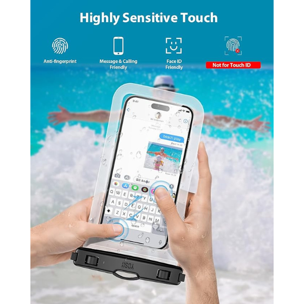 Waterproof Phone Pouch 2 Pack IPX8 Case for iPhone Samsung Google Pixel Up to 7"