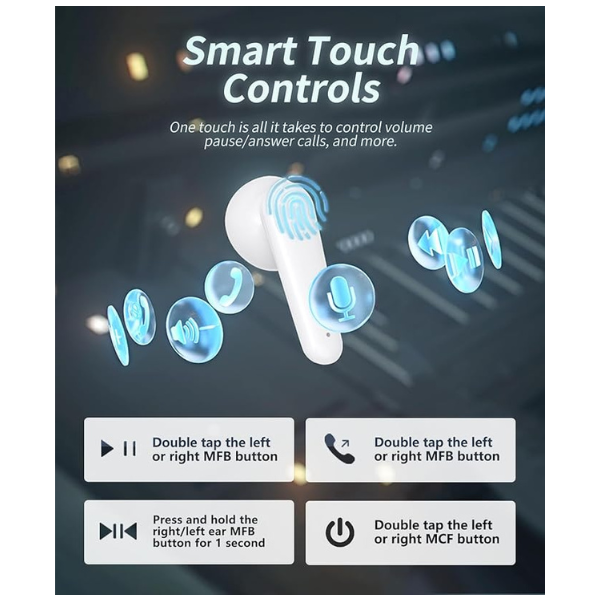 Wireless Earbuds 2025 Bluetooth Headphones with ENC Mic, 48H Playtime, IP7 Waterproof