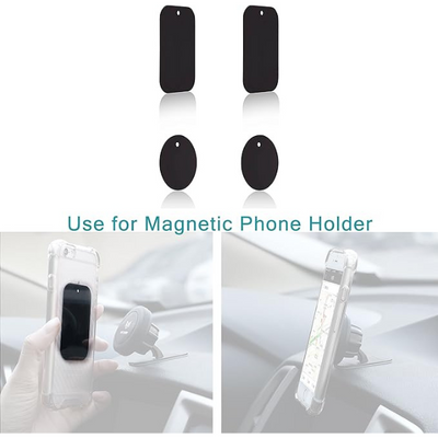 Thin Metal Plates for Magnetic Car Phone Mount – 4 Pack with 3M Adhesive