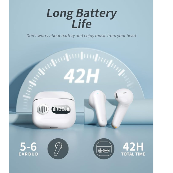 Wireless Earbuds 2025 Bluetooth 5.3 Headphones with ENC Mic, 48H Playtime, IP7 Waterproof