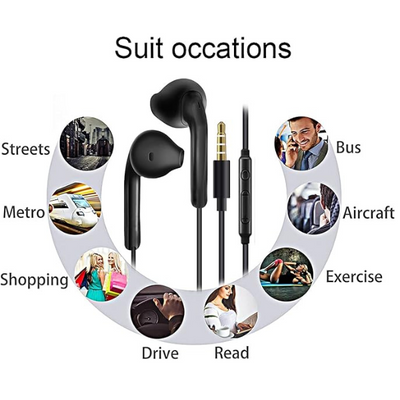 2 Pack Wired Earphones In-Ear Headphones with Microphone Noise Isolating Earbuds