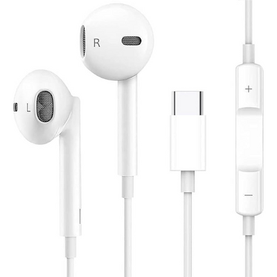 USB C Wired Earbuds with Microphone & Noise Cancelling Earphones for iPhone, Samsung, Pixel