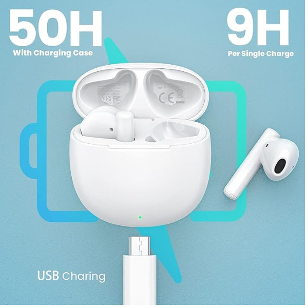 Wireless Earbuds Bluetooth 5.3 Headphones with Mic, 50H Playtime, IP7 Waterproof In Ear