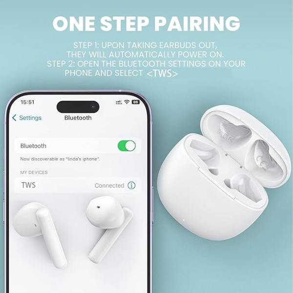 Wireless Earbuds Bluetooth 5.3 Headphones with Mic, 50H Playtime, IP7 Waterproof In Ear