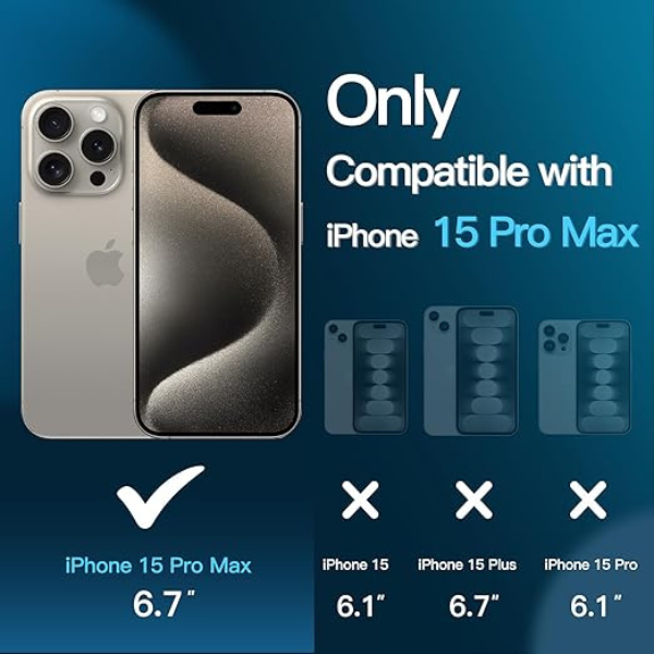Screen Protector for iPhone 15 Pro Max 6.7-Inch, Tempered Glass Film 3-Pack, Case-Friendly, Easy Installation, HD Clear, Anti-Scratch