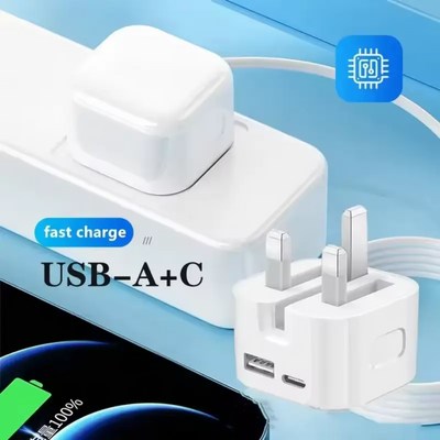 USB C Charger Plug 20W, Fast USB C Wall Charger Adapter UK Plug, Compatible with 16, 15, 14, 13, 12, 11, XR, XS, SE, iPad, Samsung, Pixel & Multi Device