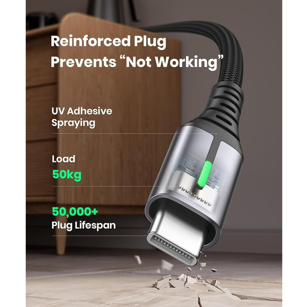 USB C Charger Cable 2m 3.1A Fast Charging Braided USB A to USB-C for iPhone, Samsung, Pixel