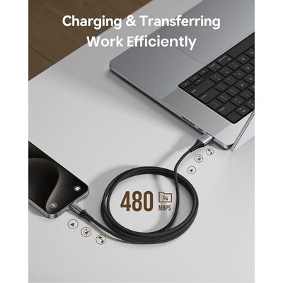 USB C Charger Cable 2m 3.1A Fast Charging Braided USB A to USB-C for iPhone, Samsung, Pixel
