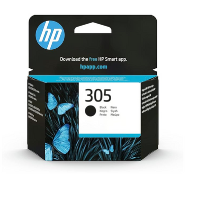 HP 305 Black Ink Cartridge, High Yield, 120 Page Yield, Single Pack